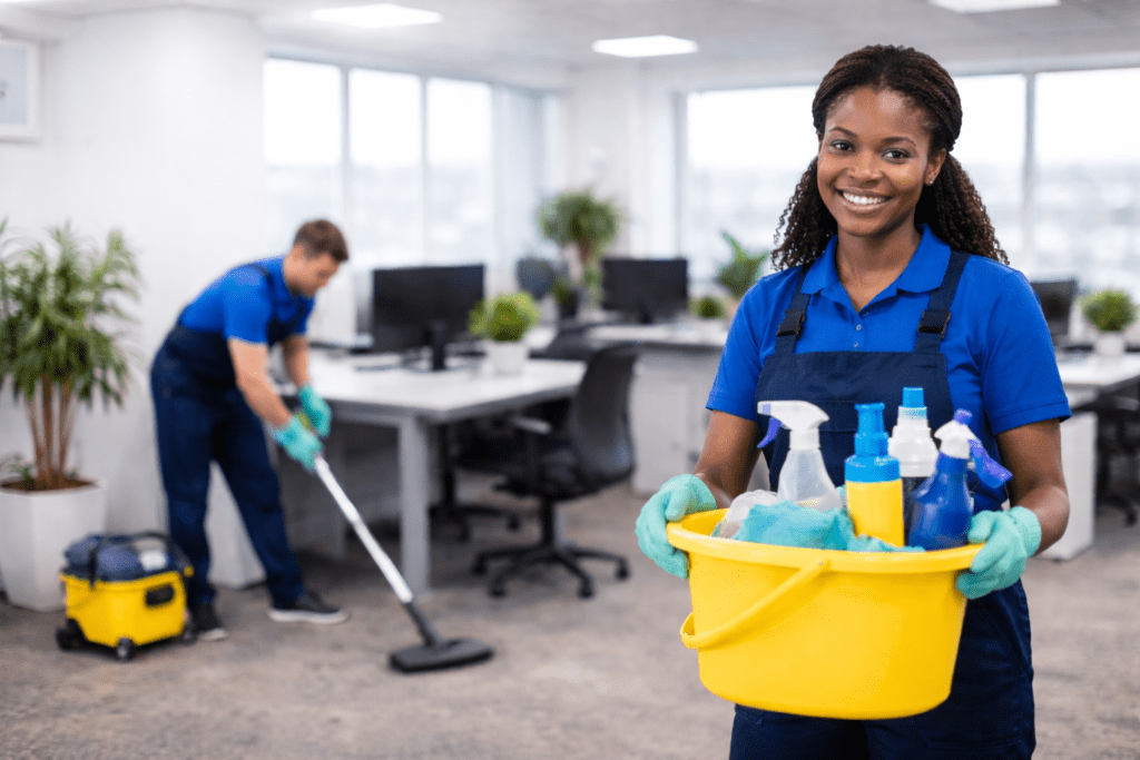 professional cleaning services - a team in a modern office setting serving connecticut and pennsylvania