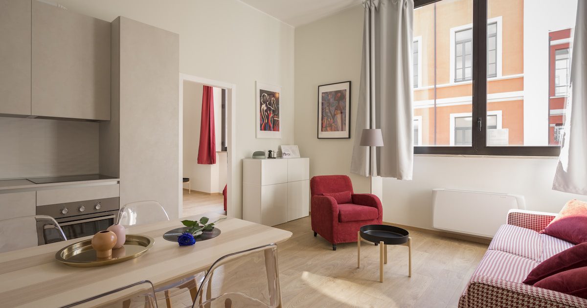 Luxury short-term rental interior with modern furnishings